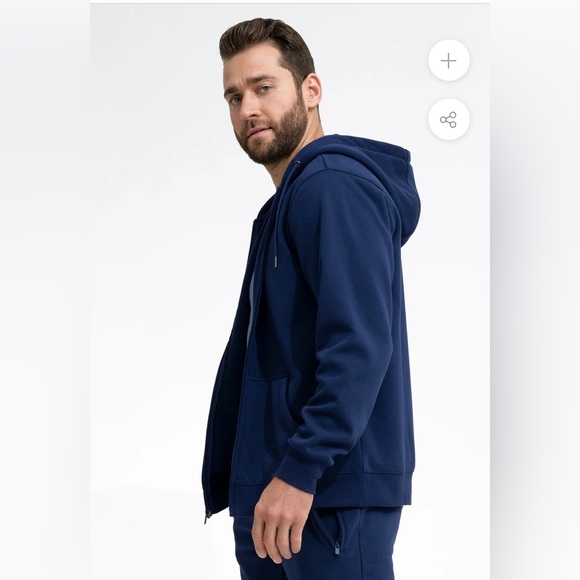 Swet Tailor Stretch Fleece Zip Hoodie Admiral Blue Size Large NWT - Picture 3 of 4